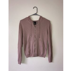 Silver Pink Zip Up Hoodie